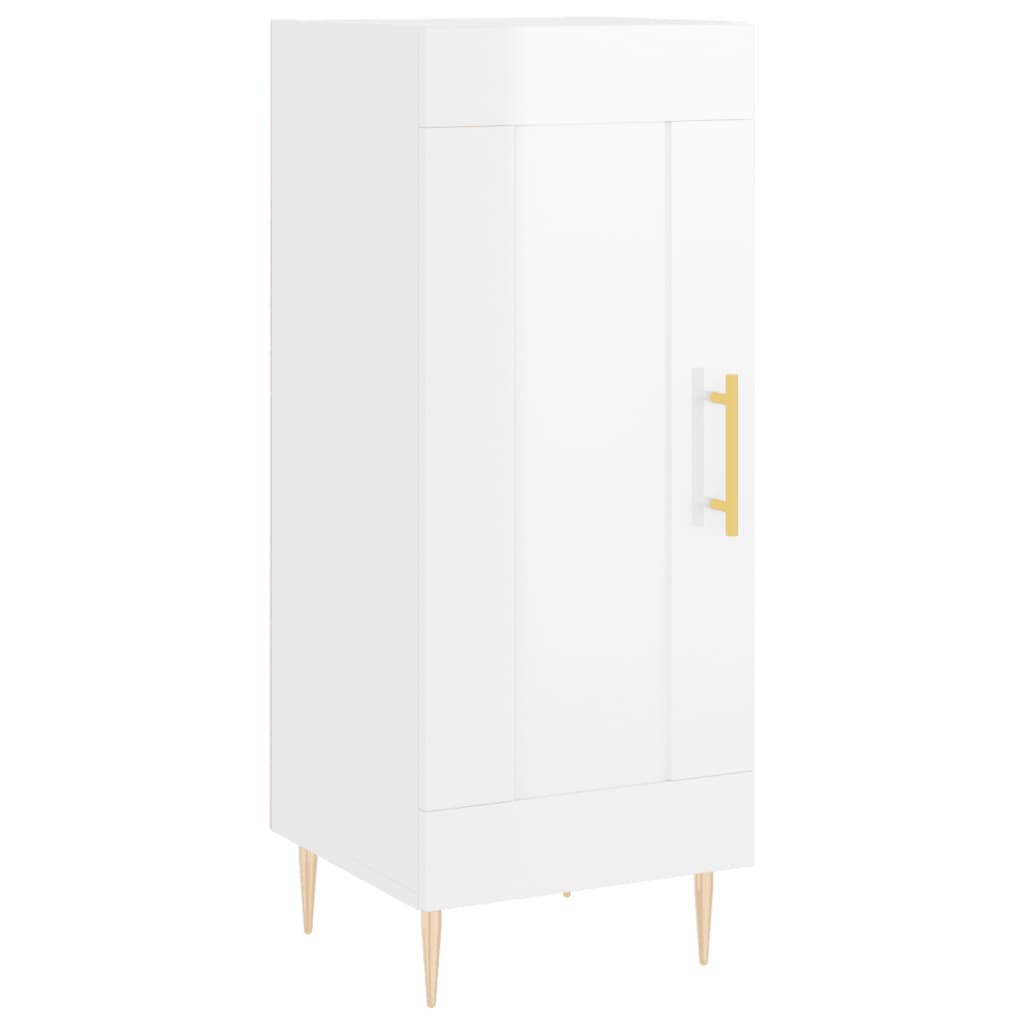 Tall cabinet, high-gloss white, 34.5x34x180 cm, engineered wood