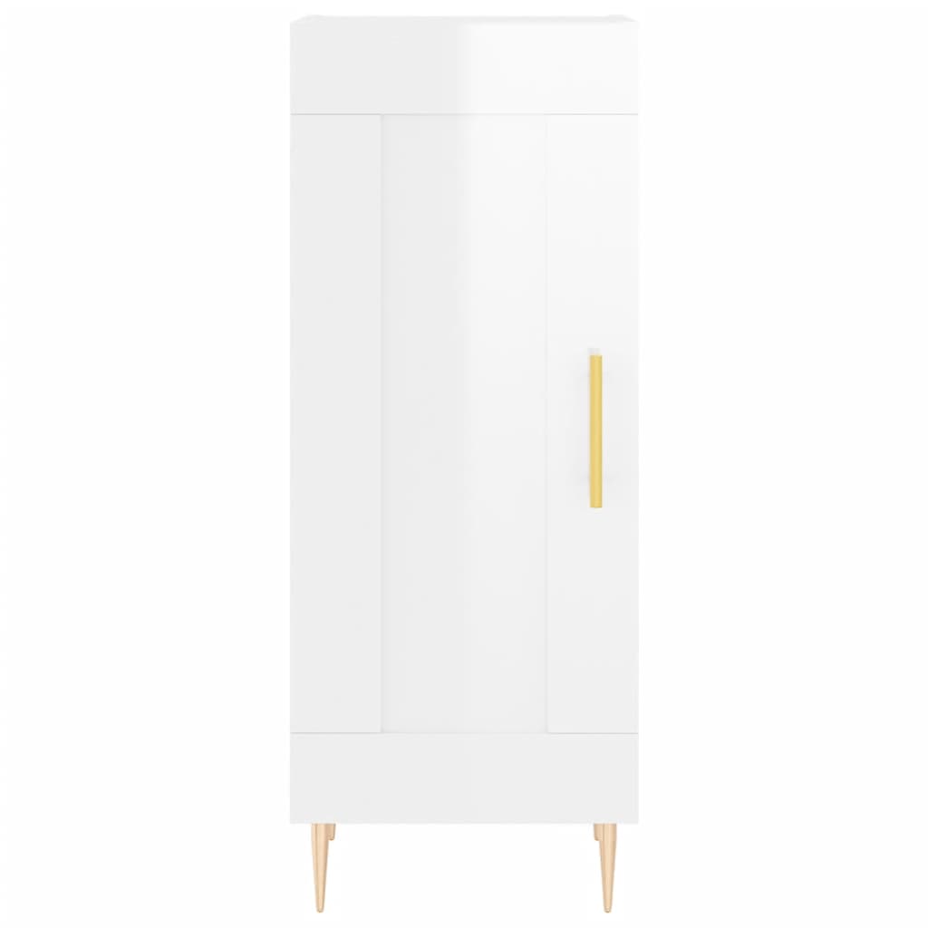 Tall cabinet, high-gloss white, 34.5x34x180 cm, engineered wood