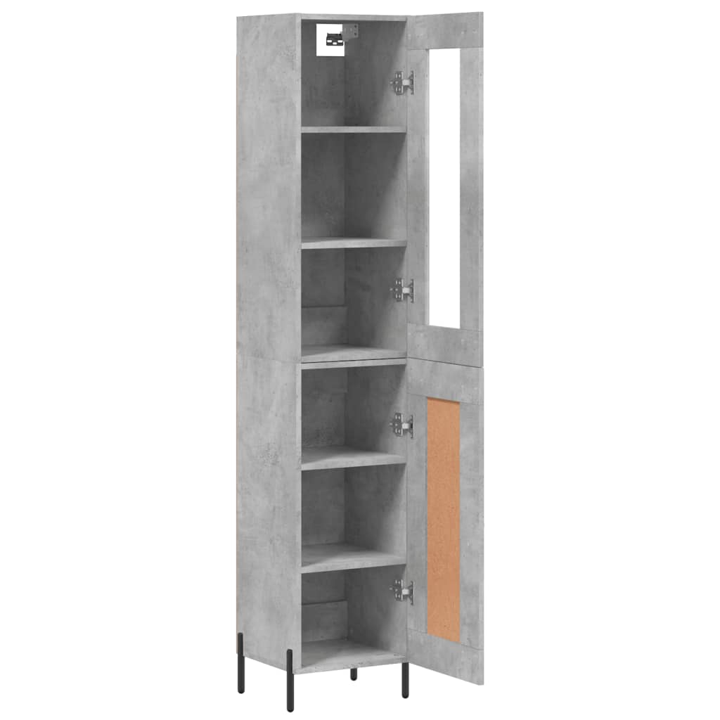 Tall cabinet, concrete grey, 34.5x34x180 cm, processed wood