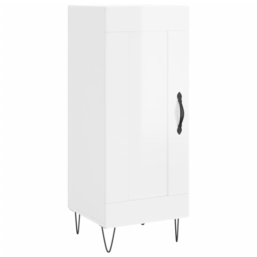 Tall cabinet, high-gloss white, 34.5x34x180 cm, engineered wood