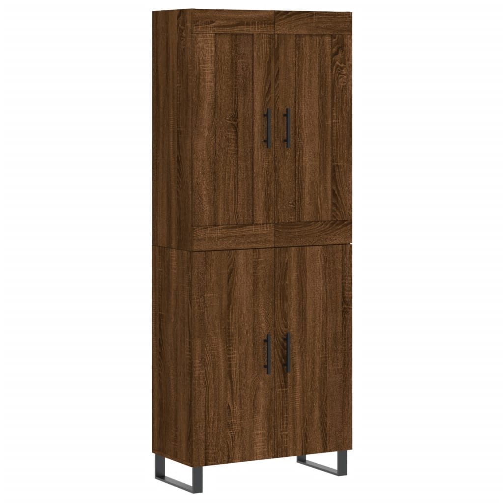 Tall cabinet, brown oak, 69.5x34x180 cm, composite wood