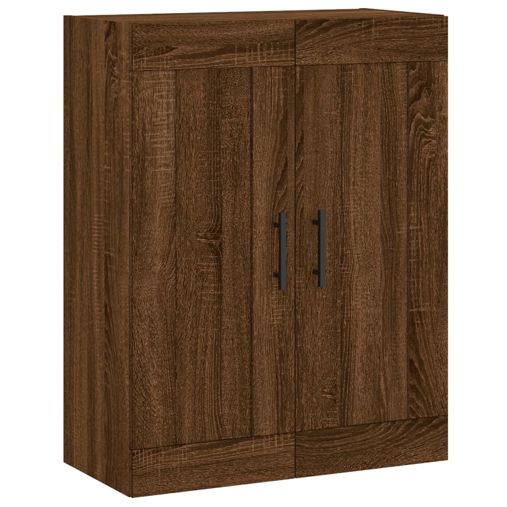 Tall cabinet, brown oak, 69.5x34x180 cm, composite wood