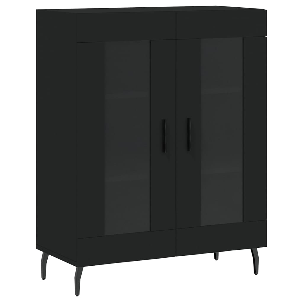 Tall cabinet, black, 69.5x34x180 cm, composite wood