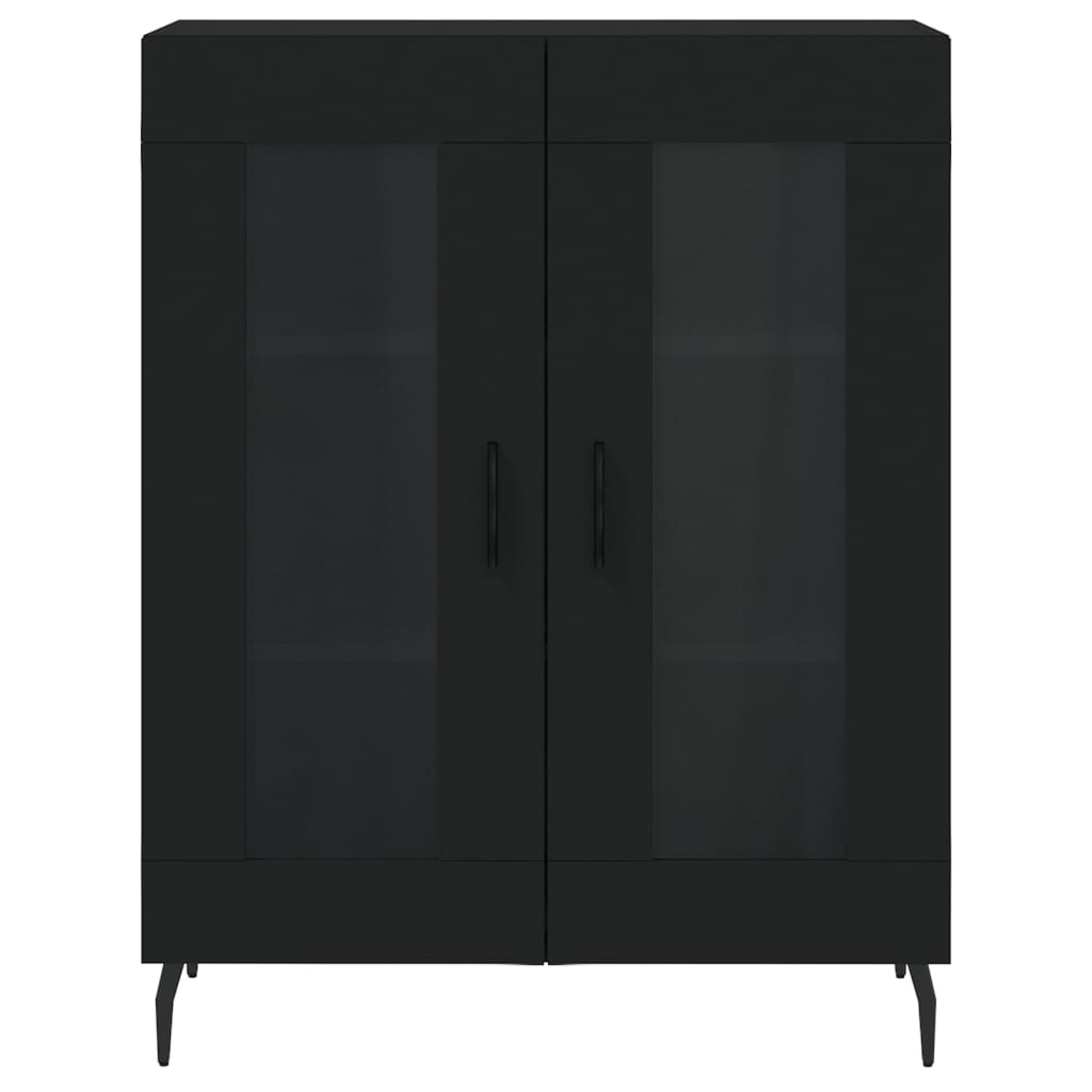 Tall cabinet, black, 69.5x34x180 cm, composite wood