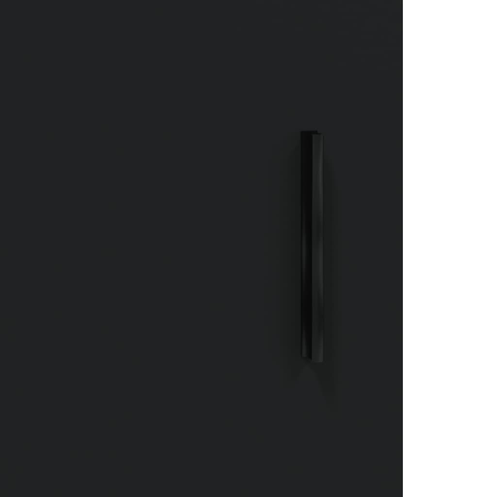 Tall cabinet, black, 69.5x34x180 cm, composite wood