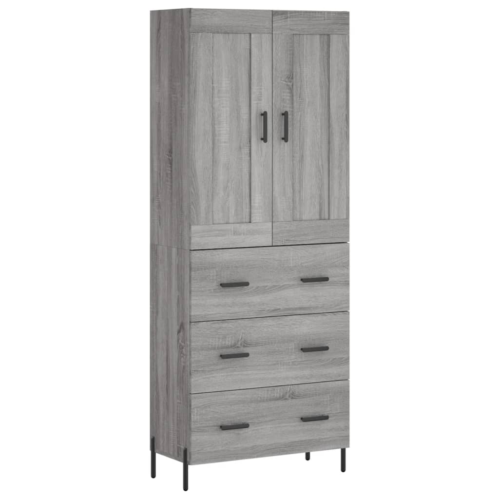 Tall cabinet, sonoma gray, 69.5x34x180 cm, composite wood