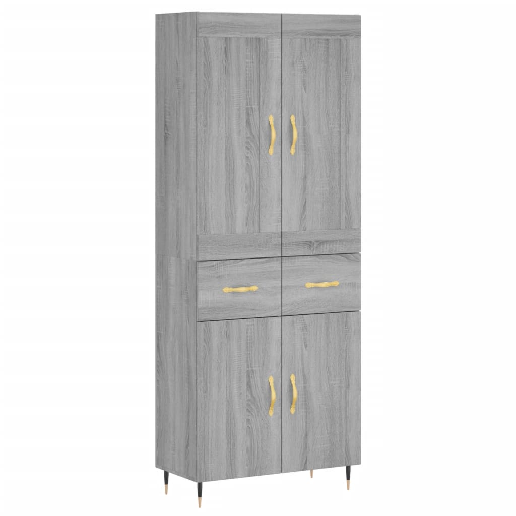 Tall cabinet, sonoma gray, 69.5x34x180 cm, composite wood