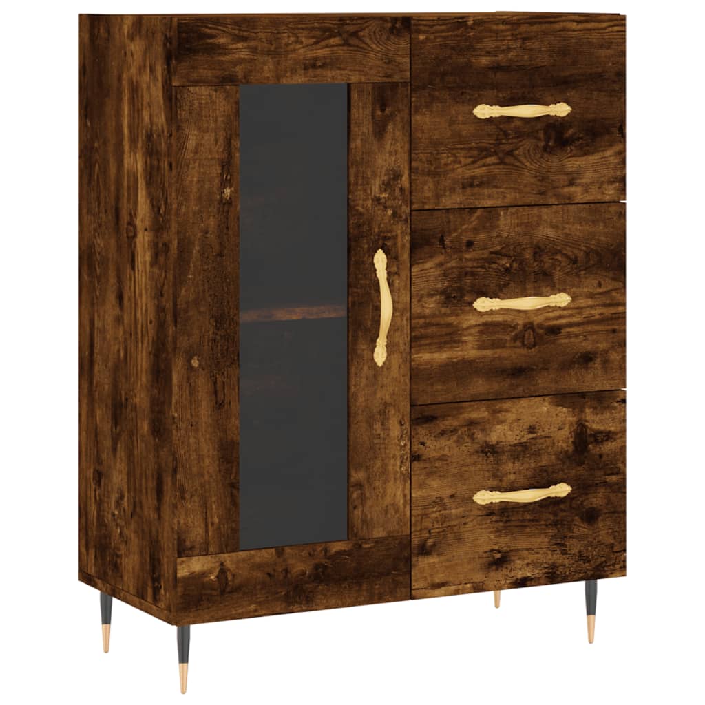 Tall cabinet, smoky oak, 69.5x34x180, composite wood