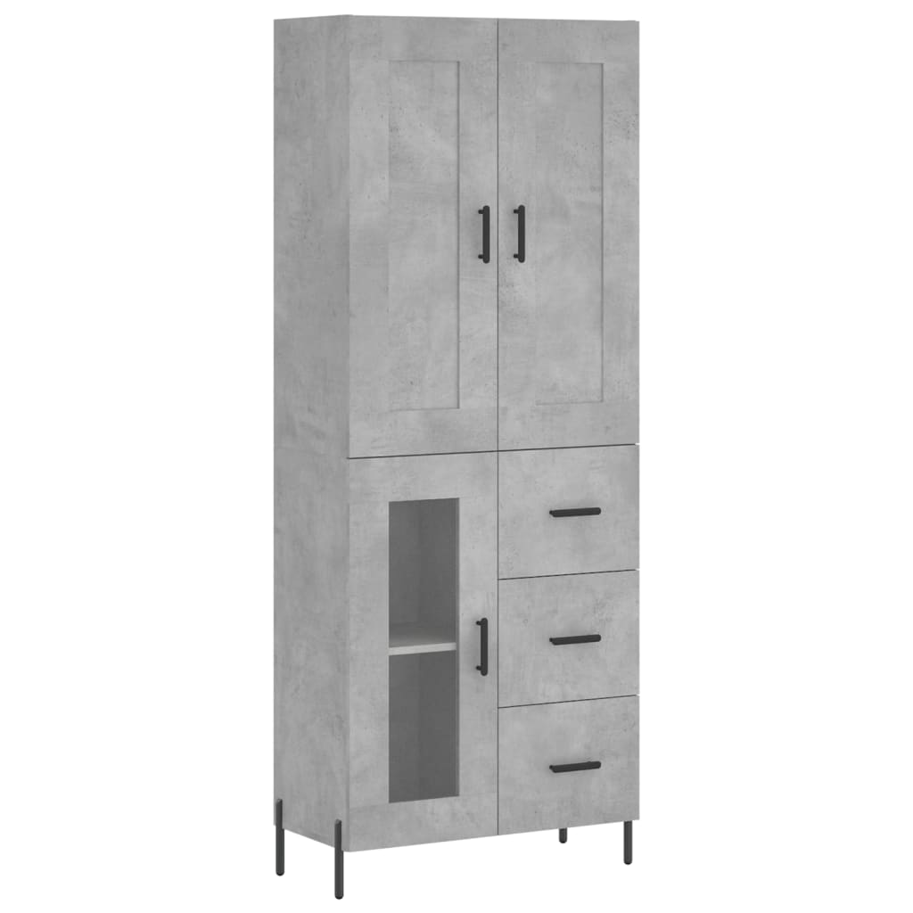 Tall cabinet, concrete gray, 69.5x34x180, composite wood