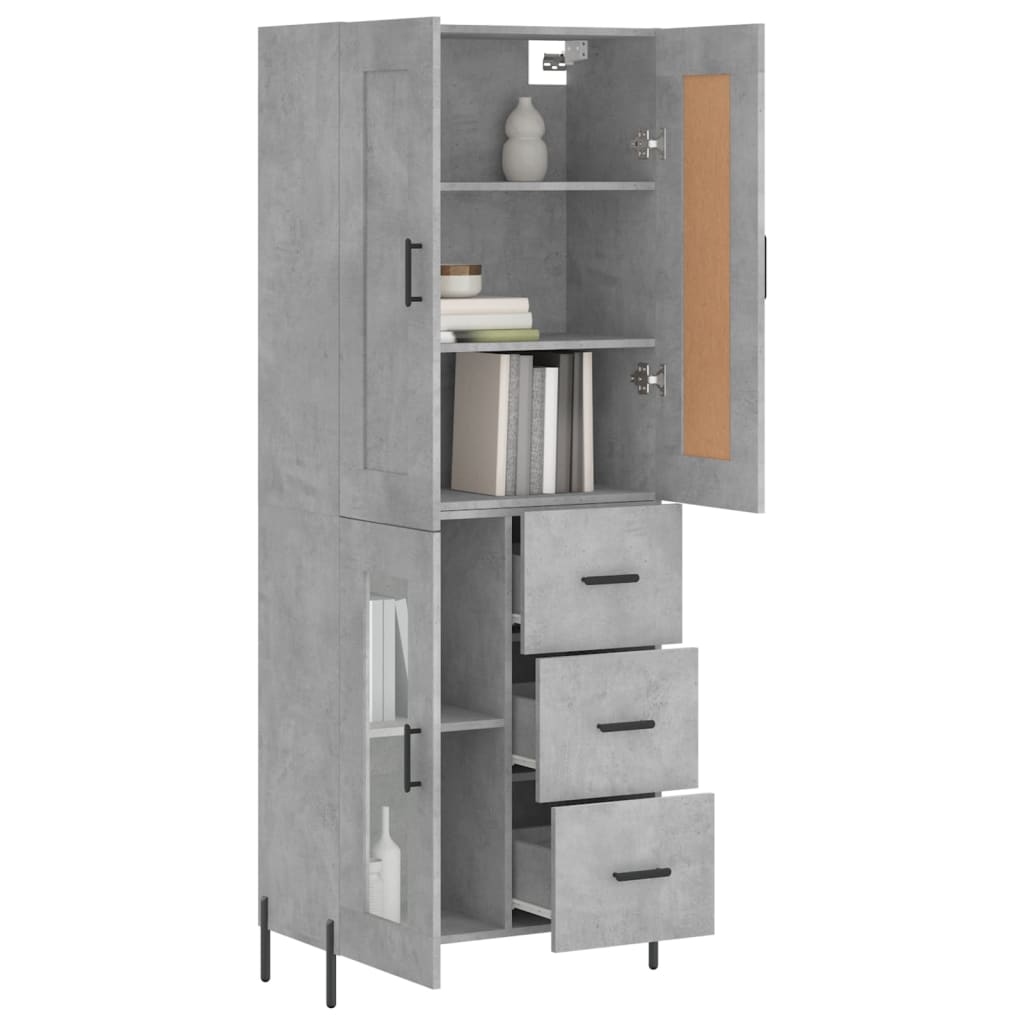 Tall cabinet, concrete gray, 69.5x34x180, composite wood