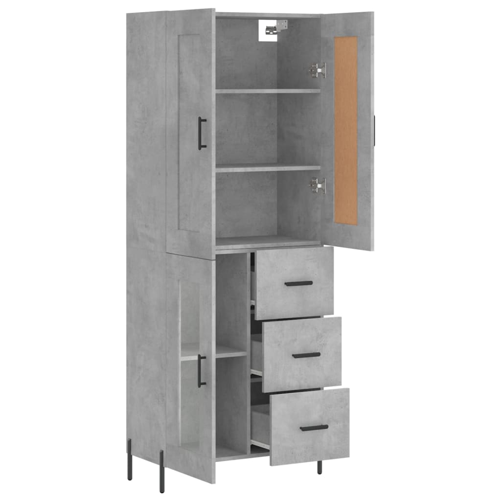 Tall cabinet, concrete gray, 69.5x34x180, composite wood