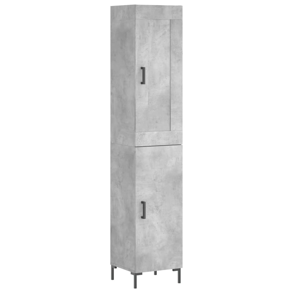 Tall cabinet, concrete grey, 34.5x34x180 cm, processed wood