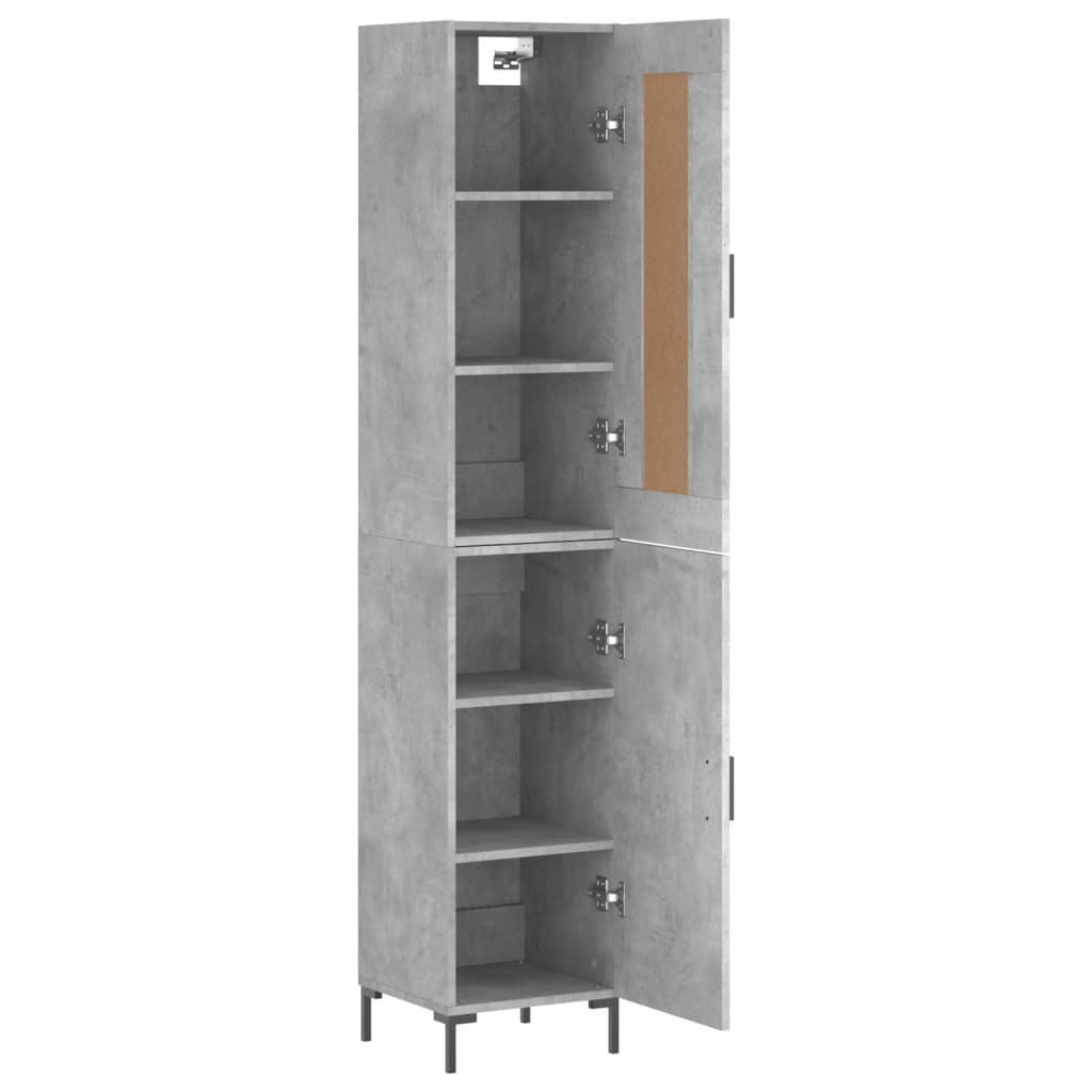 Tall cabinet, concrete grey, 34.5x34x180 cm, processed wood