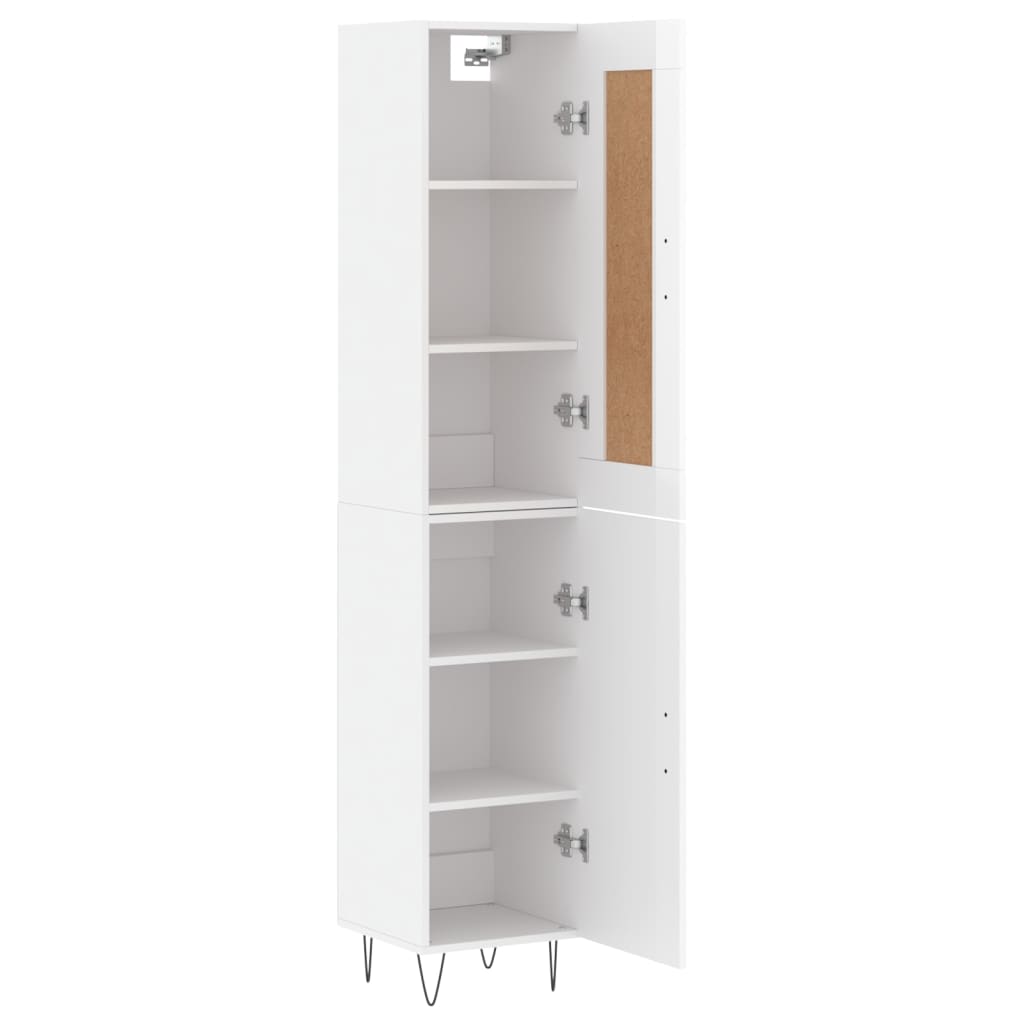 Tall cabinet, high-gloss white, 34.5x34x180 cm, engineered wood