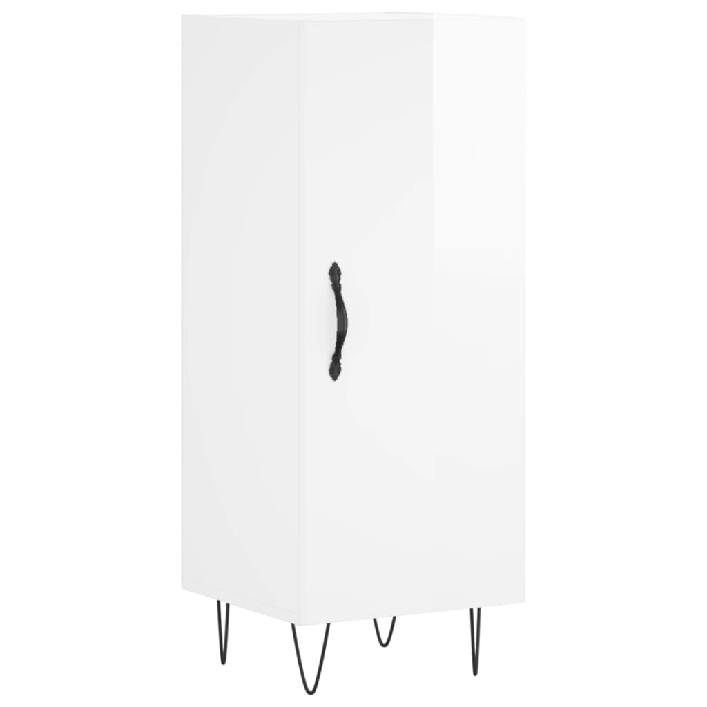 Tall cabinet, high-gloss white, 34.5x34x180 cm, engineered wood