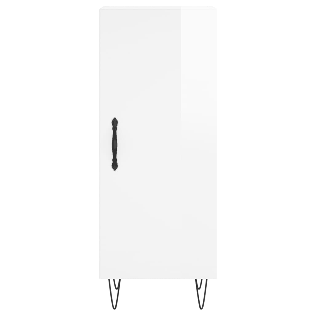 Tall cabinet, high-gloss white, 34.5x34x180 cm, engineered wood