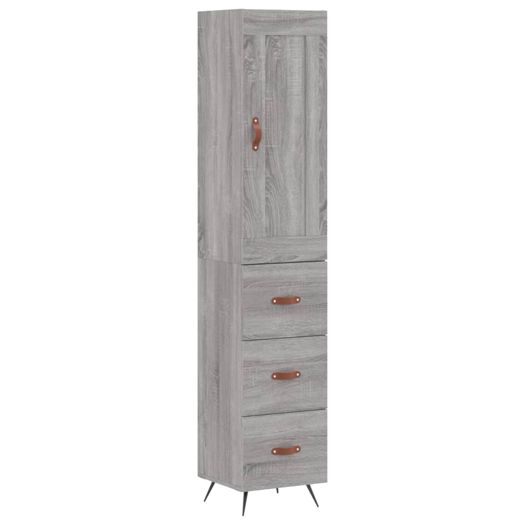 Tall cabinet, sonoma grey, 34.5x34x180 cm, engineered wood