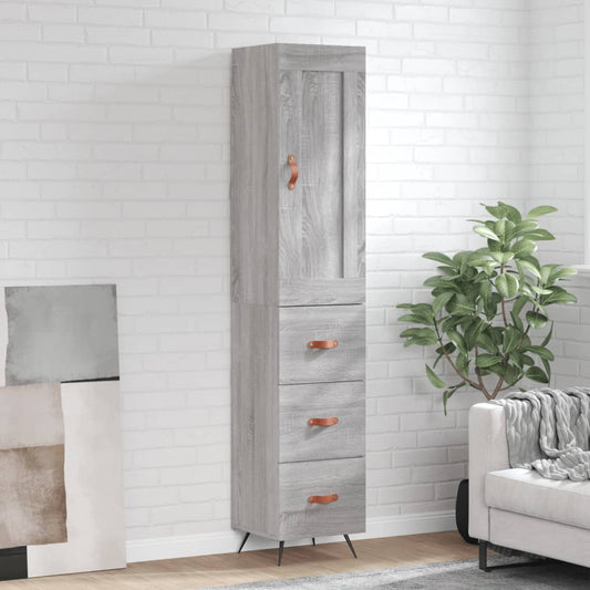 Tall cabinet, sonoma grey, 34.5x34x180 cm, engineered wood