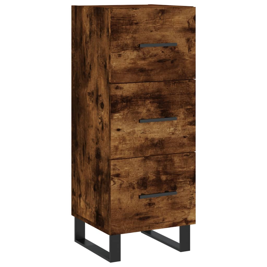 Tall cabinet, smoky oak, 34.5x34x180 cm, processed wood