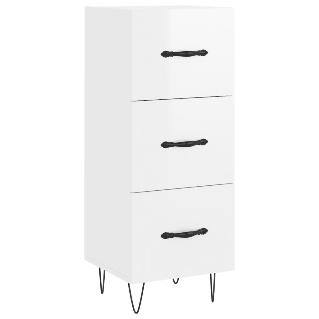 Tall cabinet, high-gloss white, 34.5x34x180 cm, engineered wood