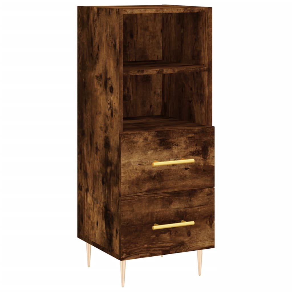 Tall cabinet, smoky oak, 34.5x34x180 cm, processed wood