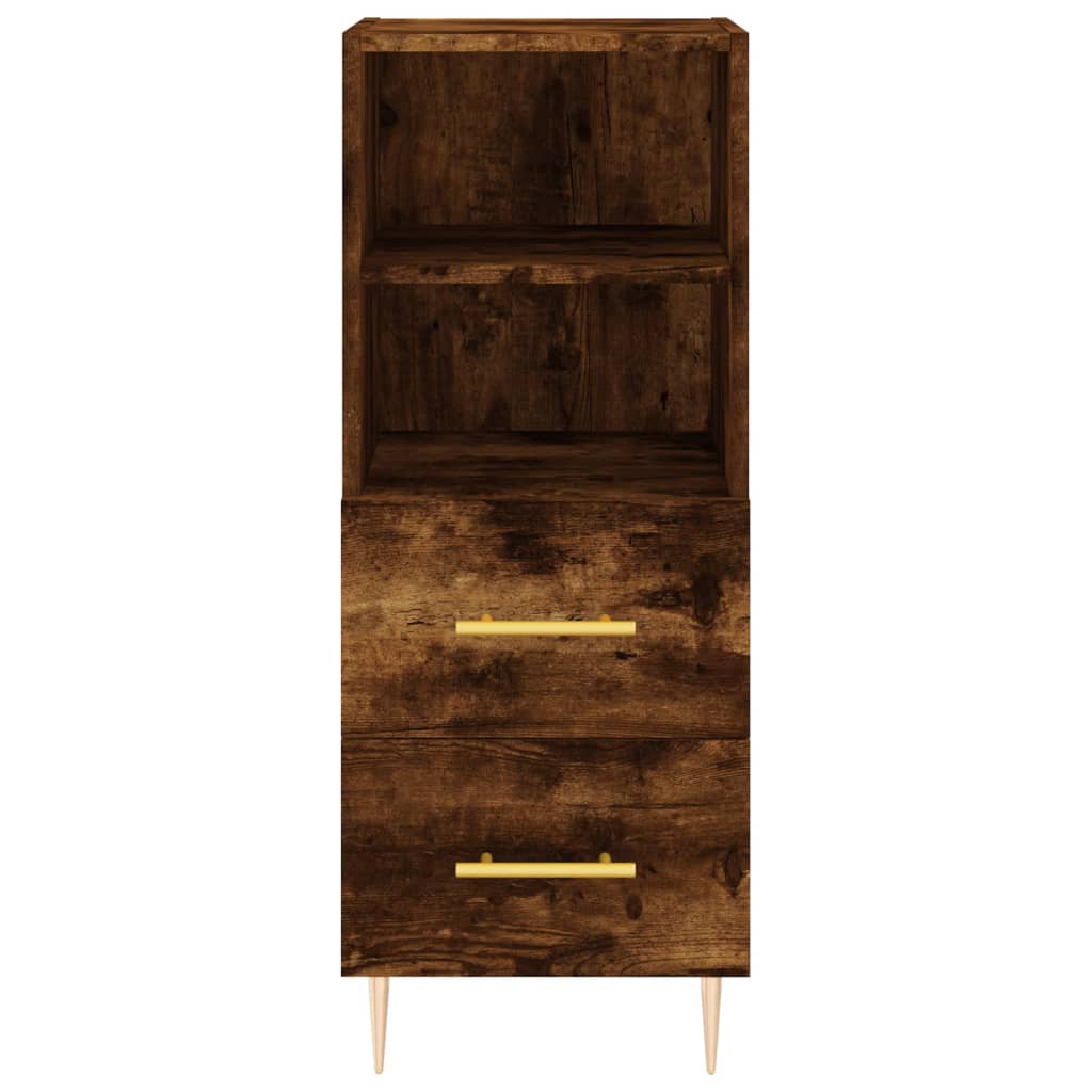 Tall cabinet, smoky oak, 34.5x34x180 cm, processed wood