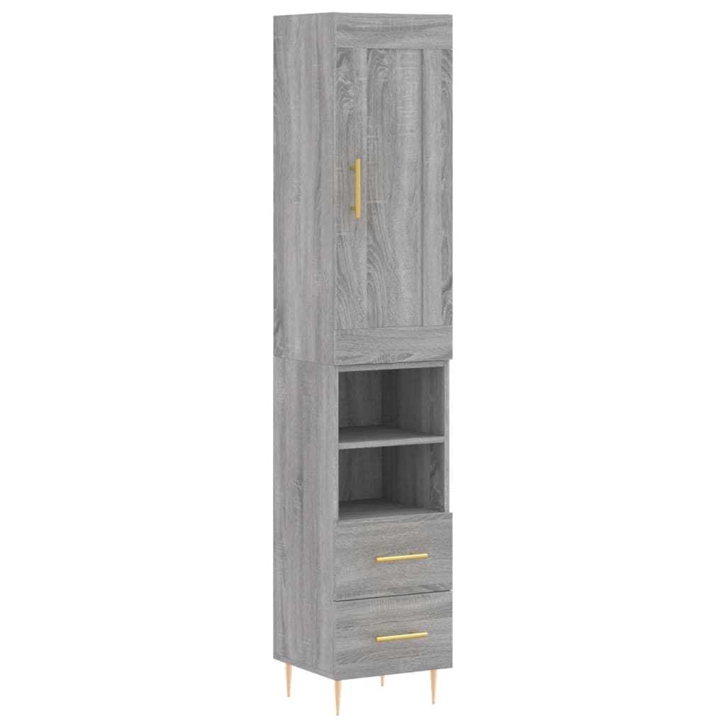 Tall cabinet, sonoma grey, 34.5x34x180 cm, engineered wood