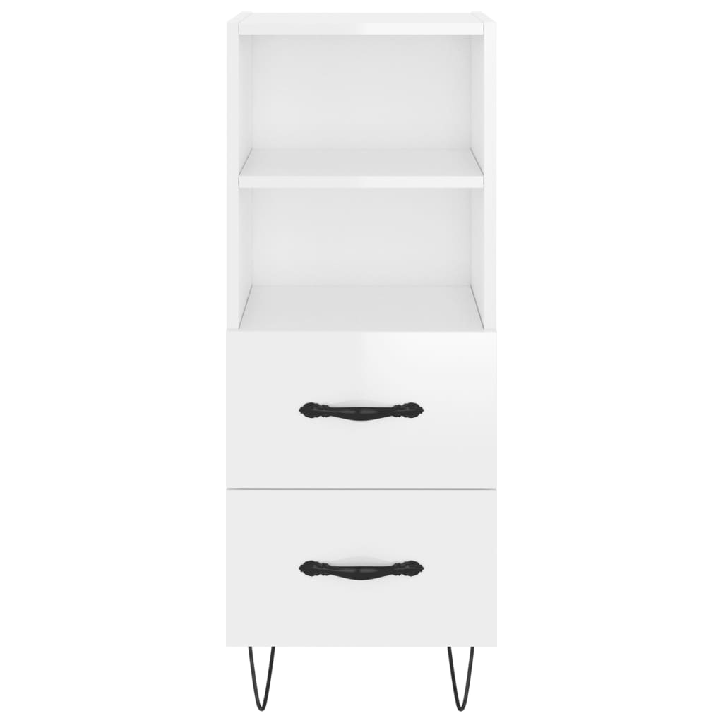 Tall cabinet, high-gloss white, 34.5x34x180 cm, engineered wood