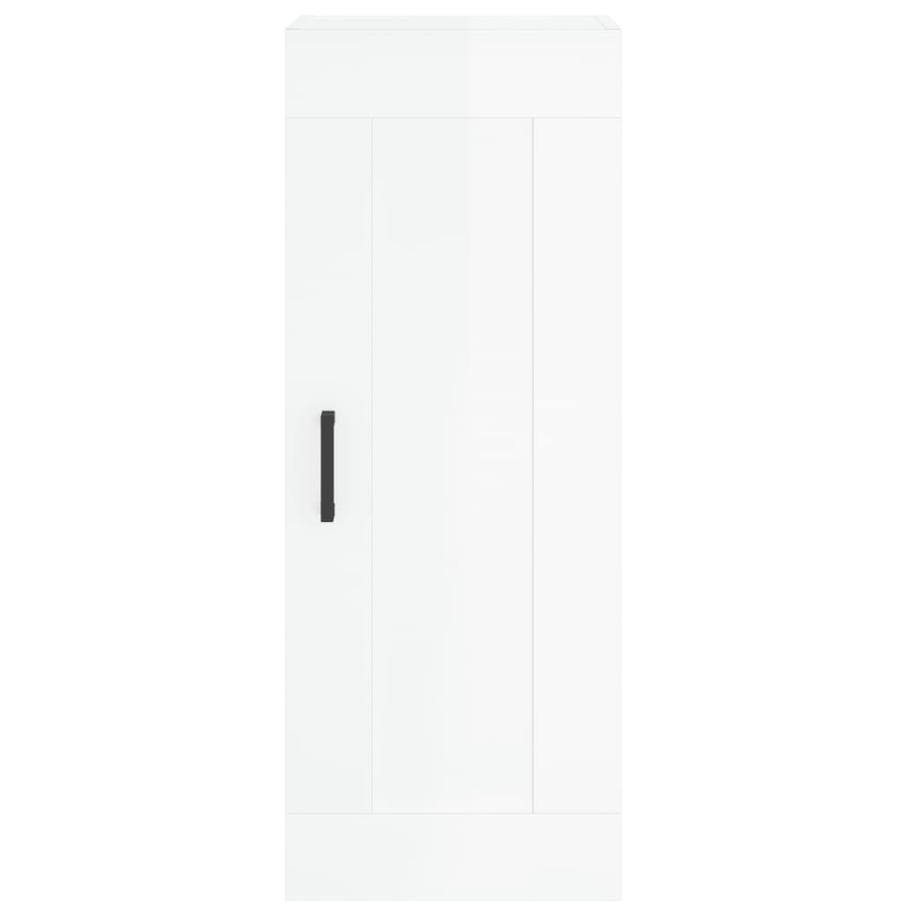 Tall cabinet, high-gloss white, 34.5x34x180 cm, engineered wood