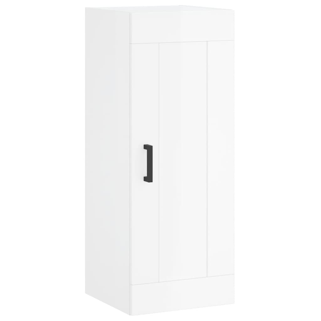 Tall cabinet, high-gloss white, 34.5x34x180 cm, engineered wood