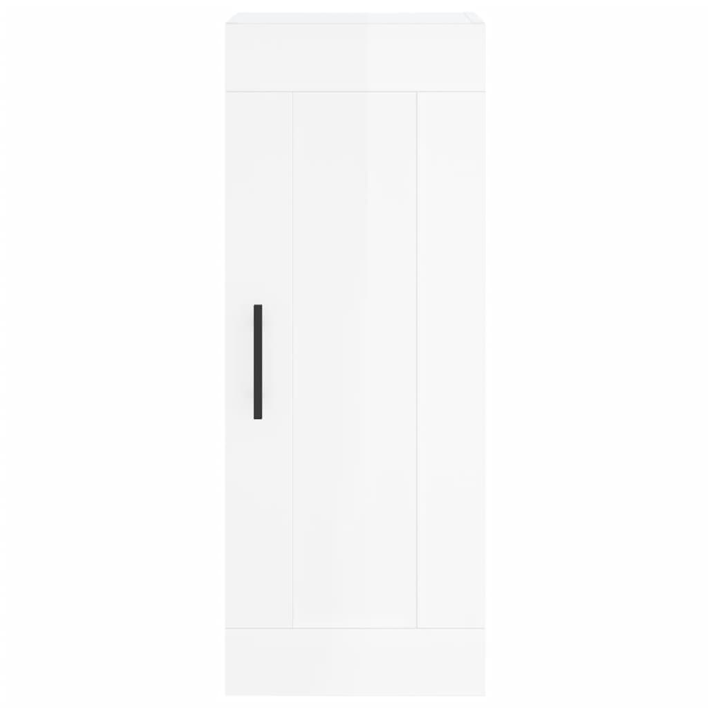 Tall cabinet, high-gloss white, 34.5x34x180 cm, engineered wood