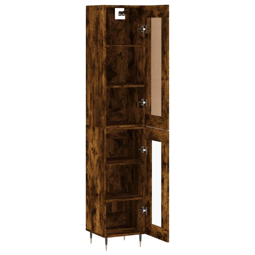 Tall cabinet, smoky oak, 34.5x34x180 cm, processed wood