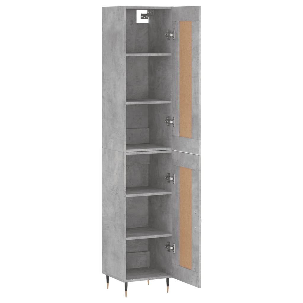 Tall cabinet, concrete grey, 34.5x34x180 cm, processed wood