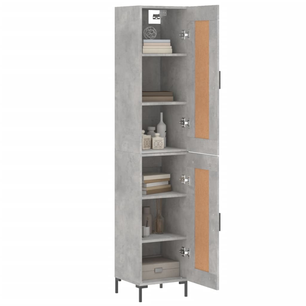 Tall cabinet, concrete grey, 34.5x34x180 cm, processed wood