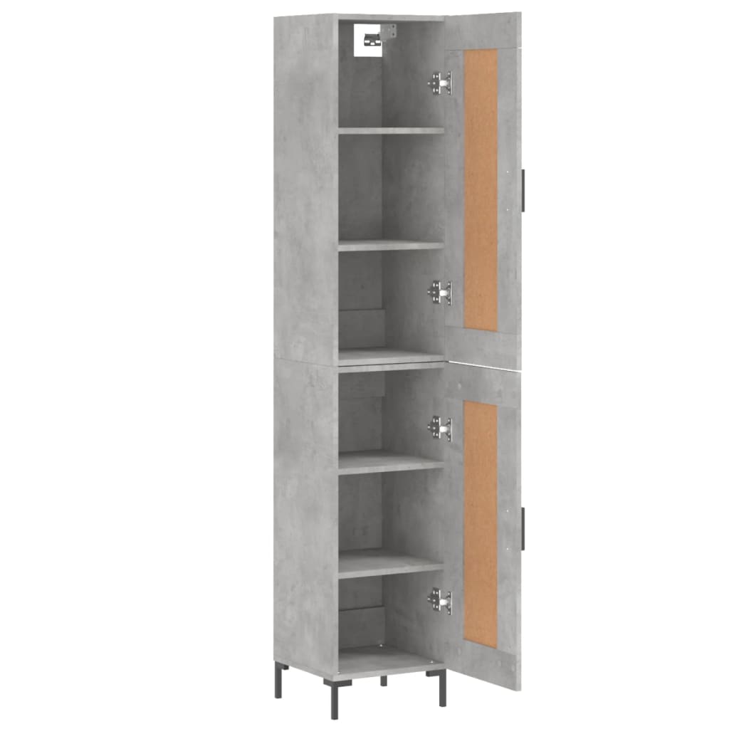 Tall cabinet, concrete grey, 34.5x34x180 cm, processed wood