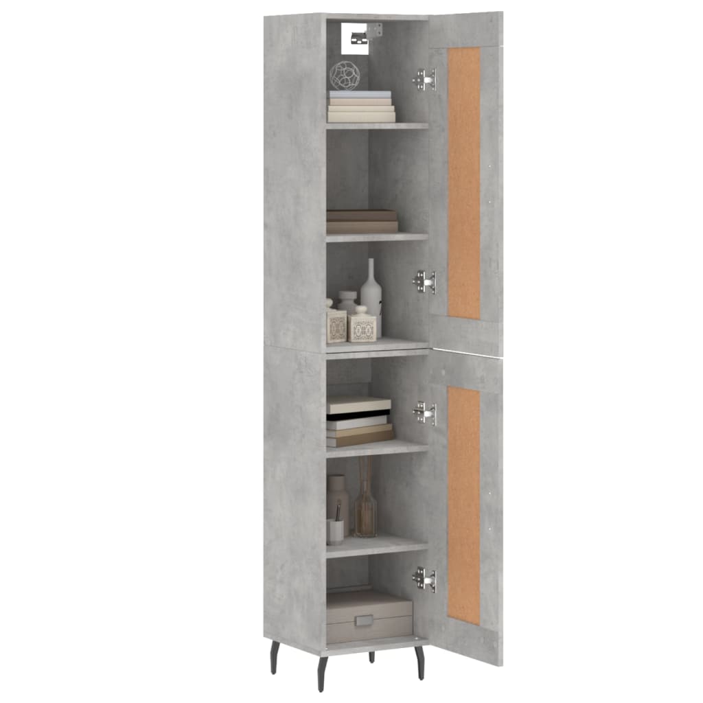 Tall cabinet, concrete grey, 34.5x34x180 cm, processed wood