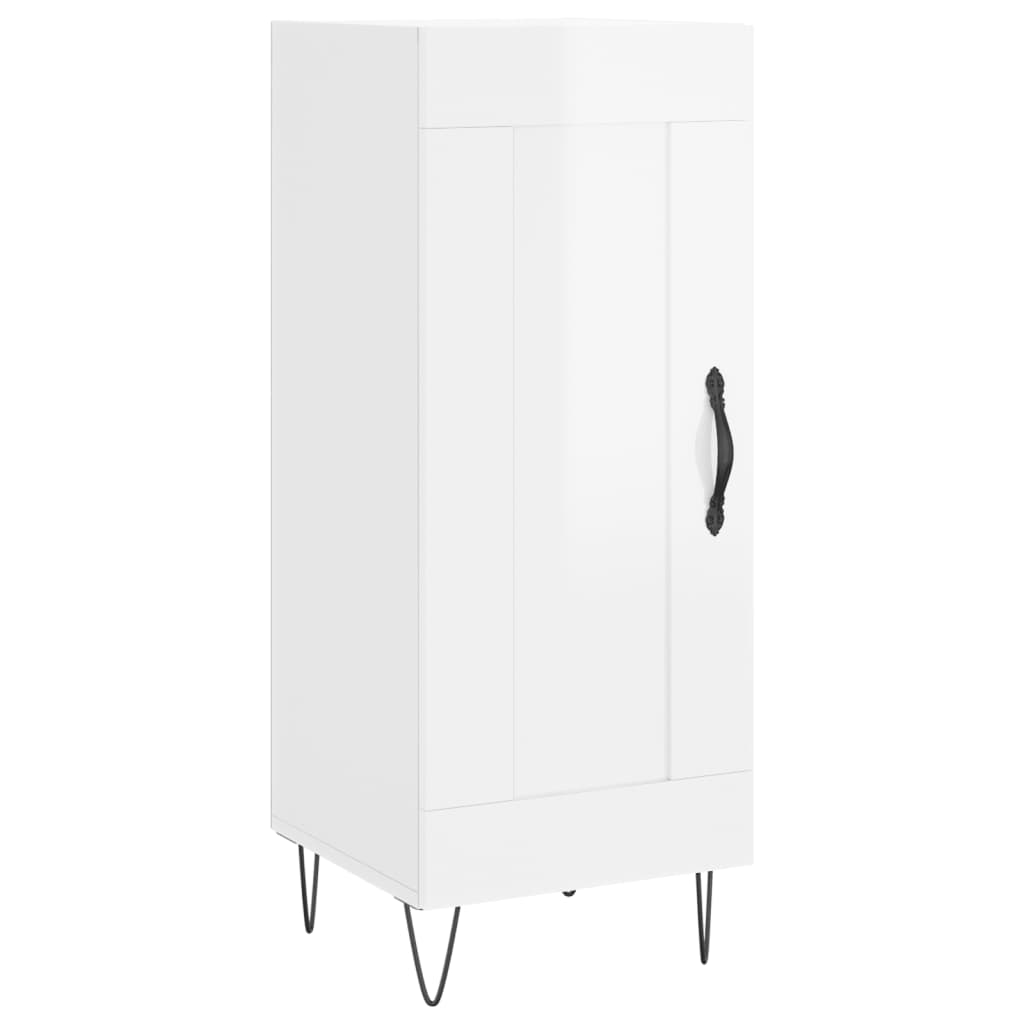 Tall cabinet, high-gloss white, 34.5x34x180 cm, engineered wood