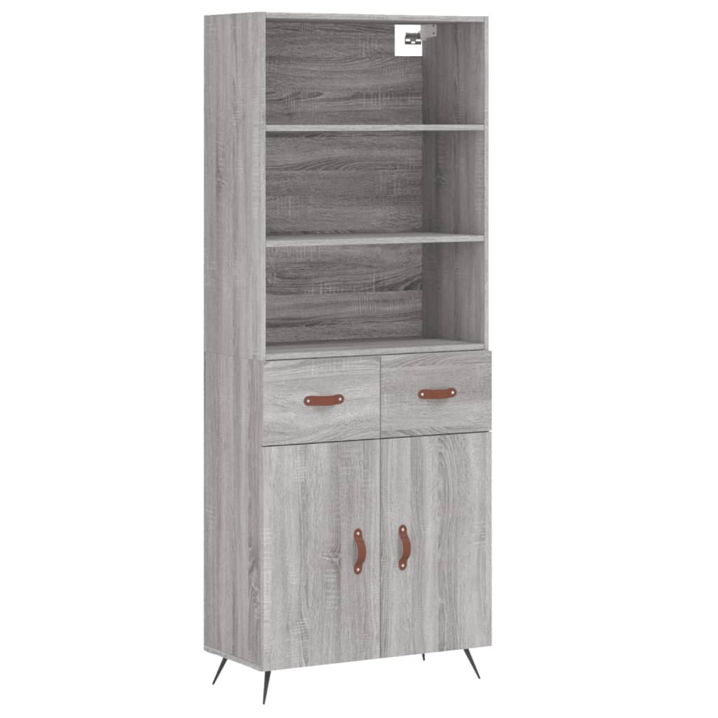 Tall cabinet, sonoma gray, 69.5x34x180 cm, composite wood