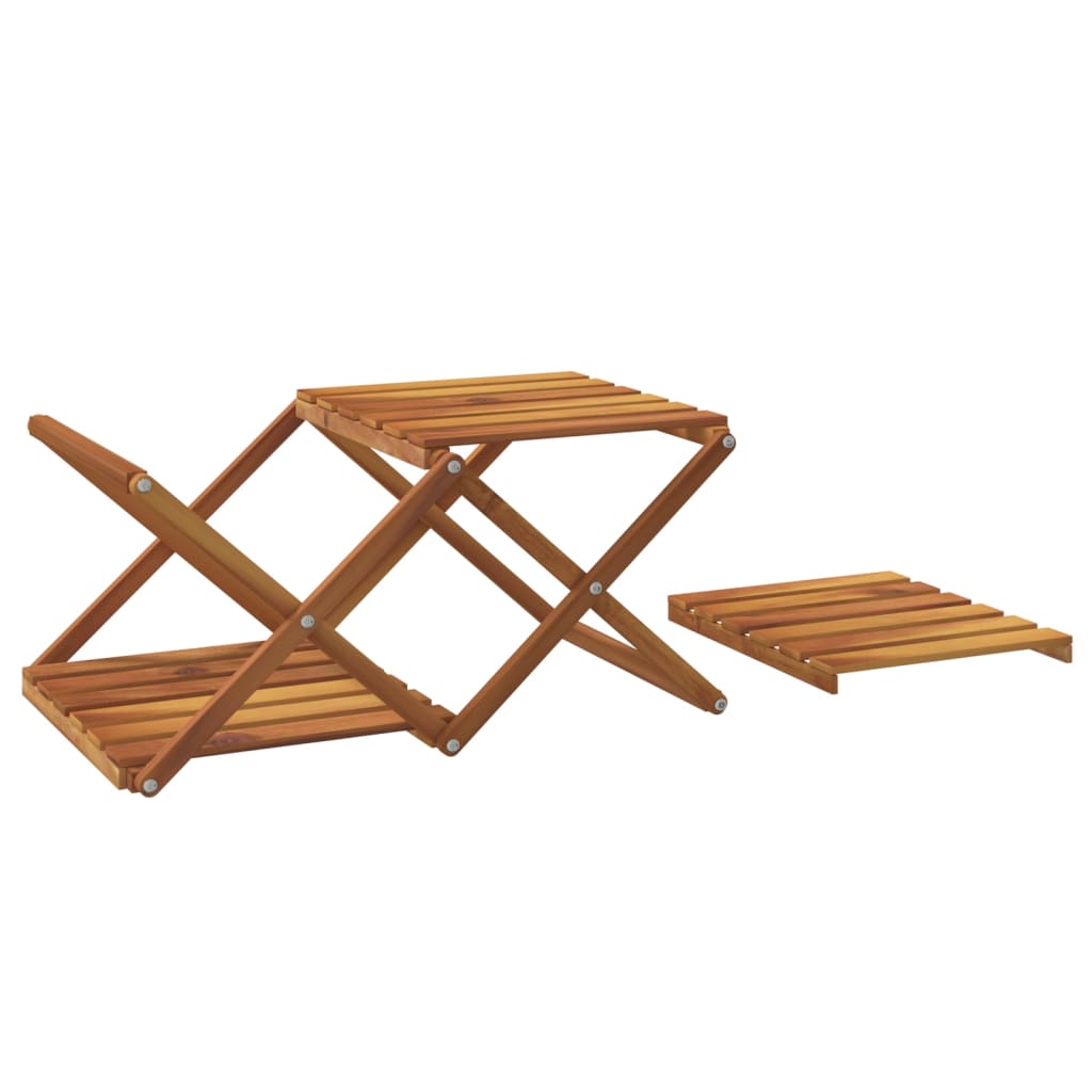 3-tier foldable shelf, brown, 43x31x63 cm solid acacia wood