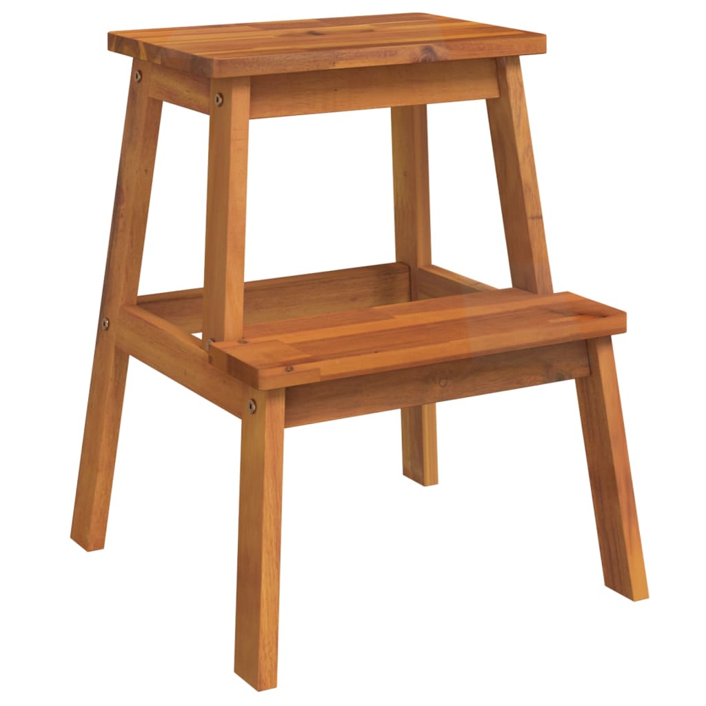 2-step stool, 40x38x50 cm, solid acacia wood