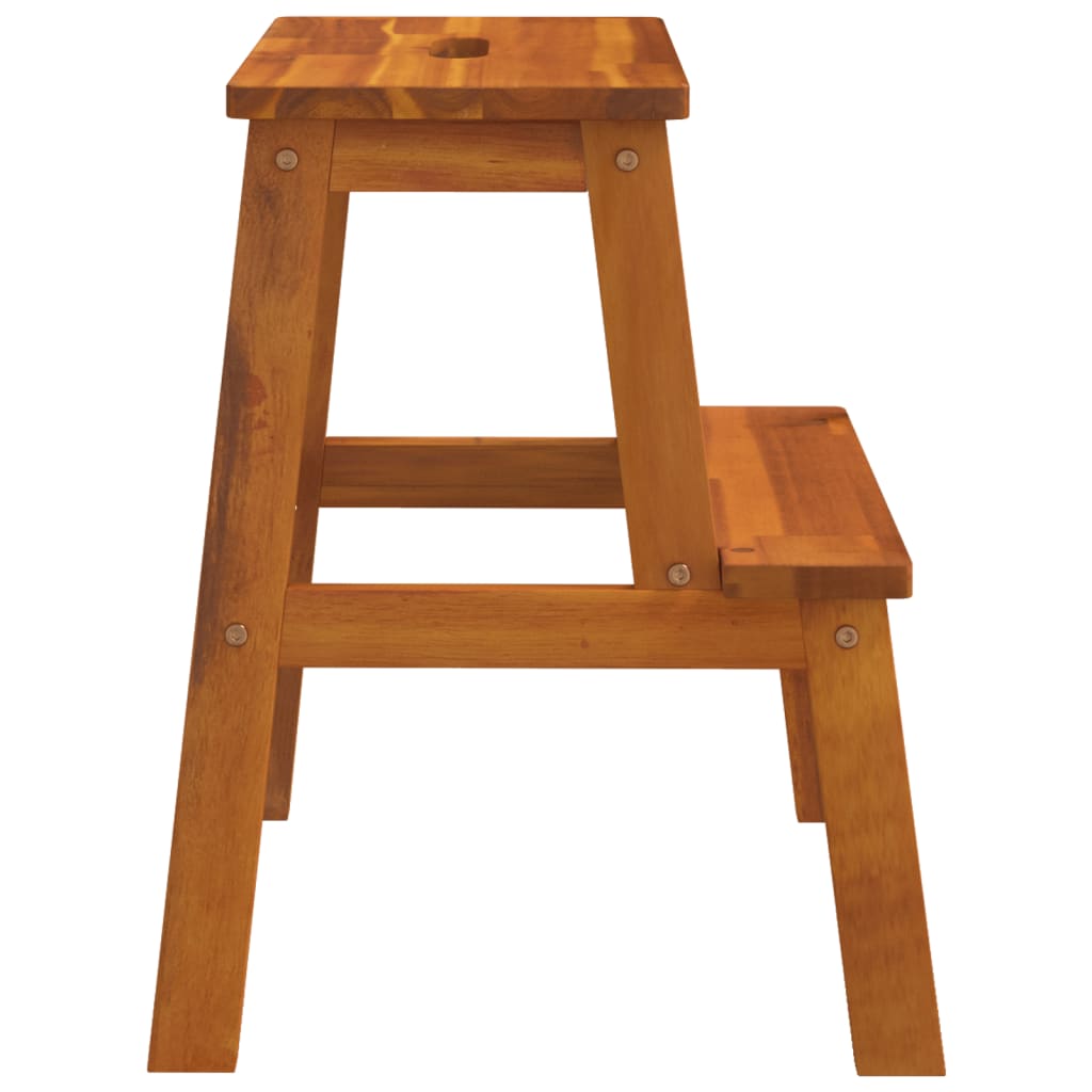 2-step stool, 40x38x50 cm, solid acacia wood