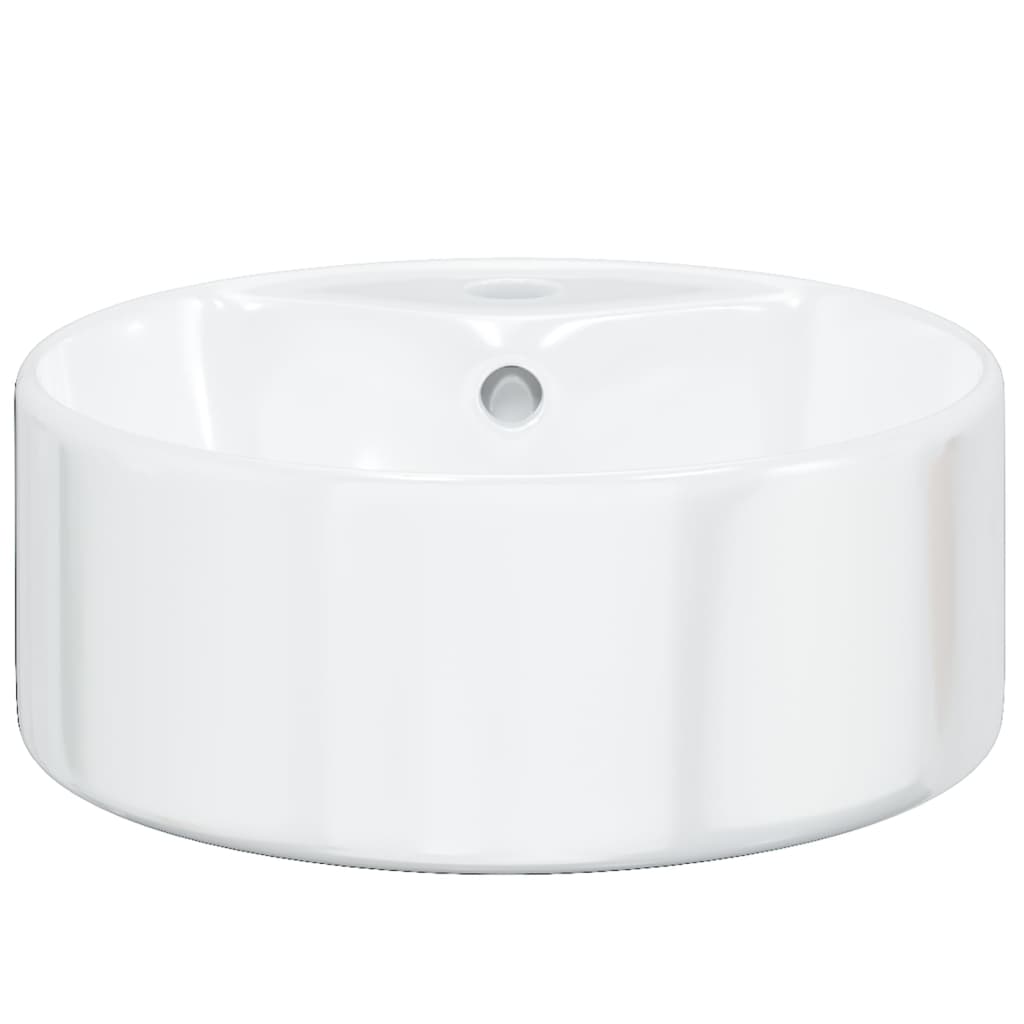 Bathroom sink, white, 40x14.5 cm, ceramic, round