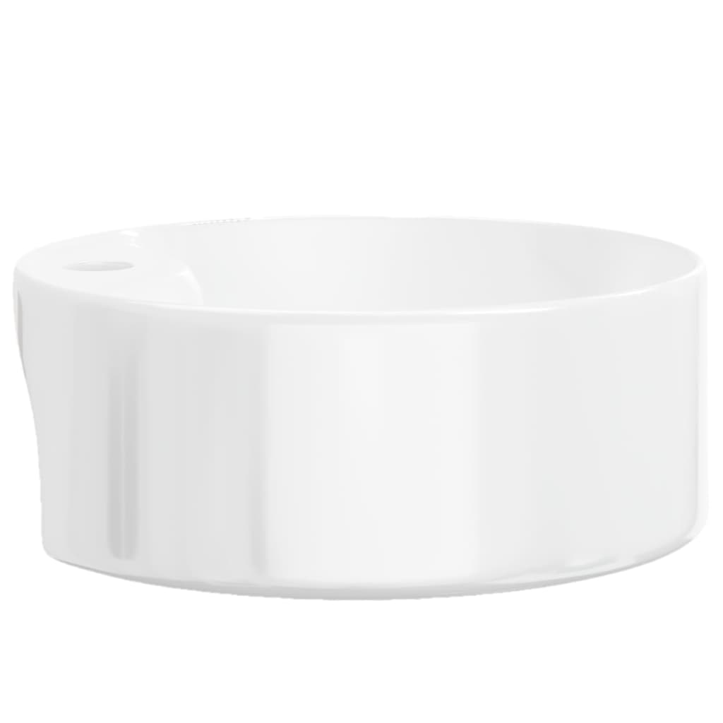 Bathroom sink, white, 40x14.5 cm, ceramic, round