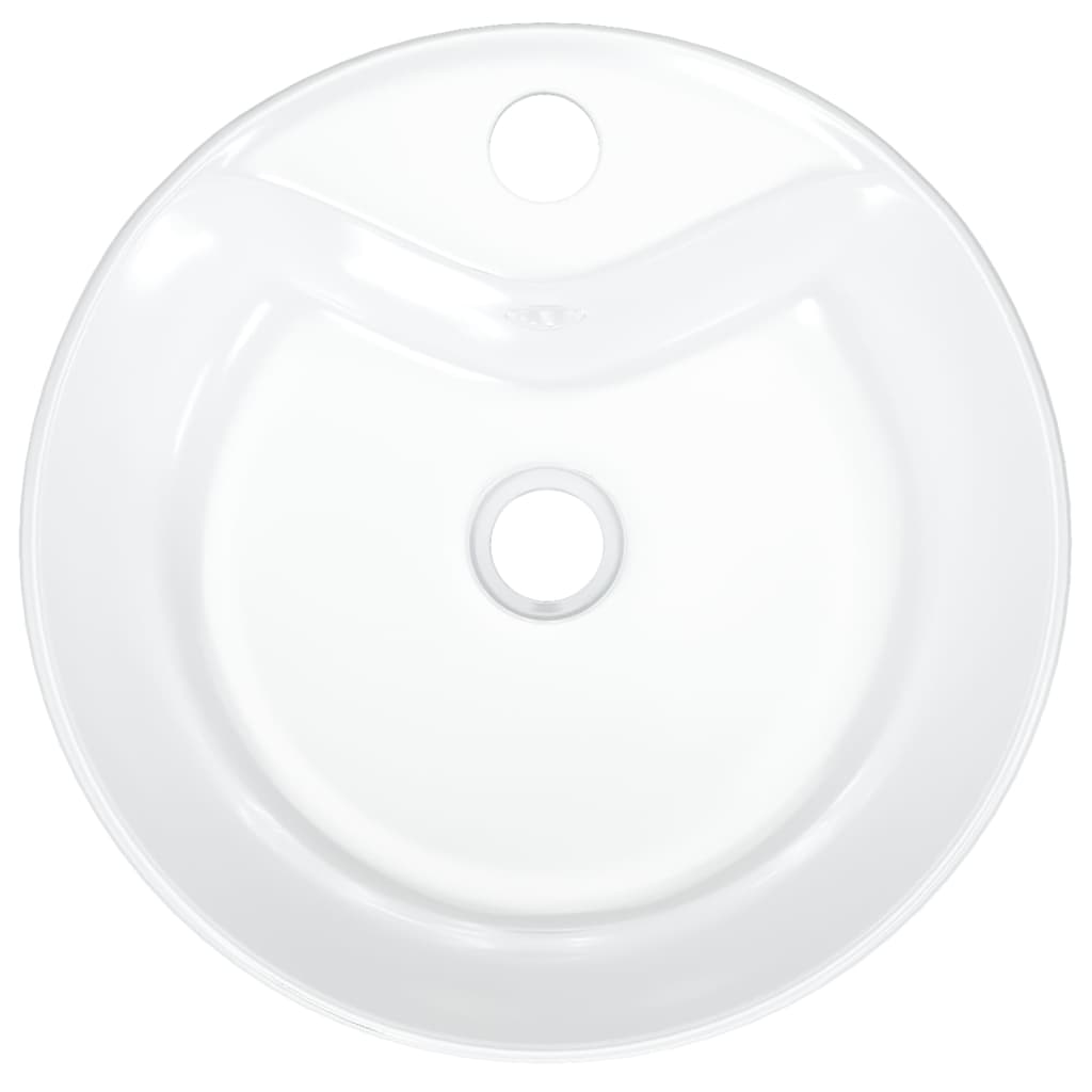 Bathroom sink, white, 40x14.5 cm, ceramic, round