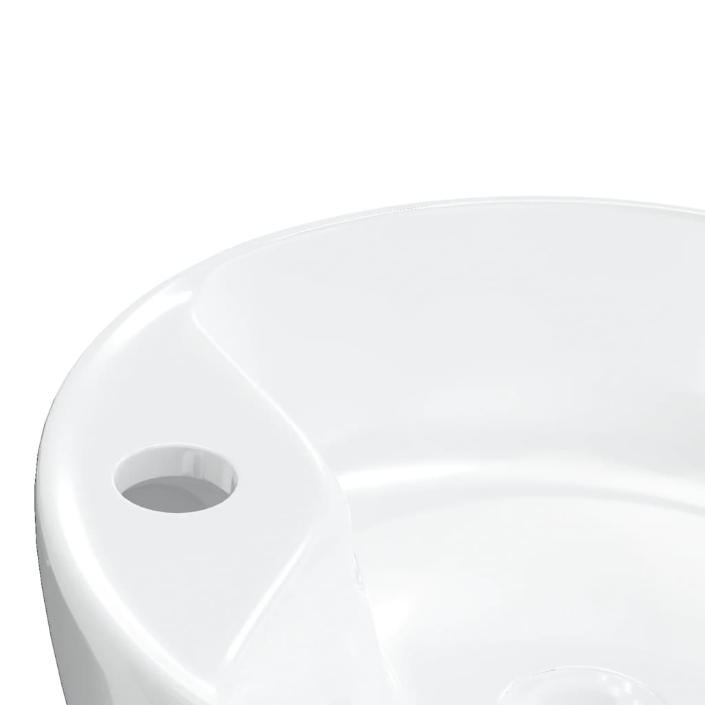 Bathroom sink, white, 40x14.5 cm, ceramic, round