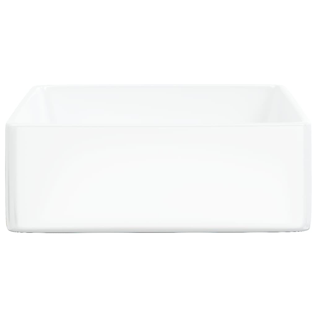 Bathroom sink, white, 37x37x13 cm, ceramic, square