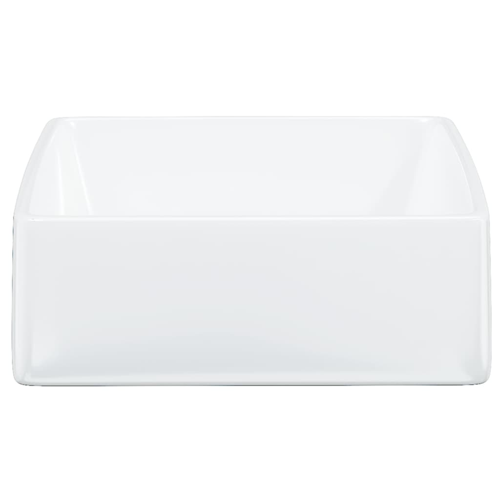 Bathroom sink, white, 37x37x13 cm, ceramic, square