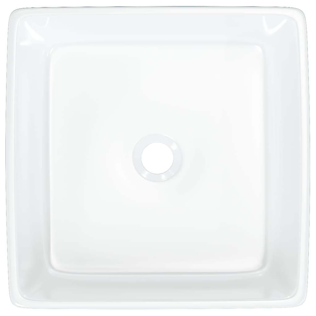 Bathroom sink, white, 37x37x13 cm, ceramic, square