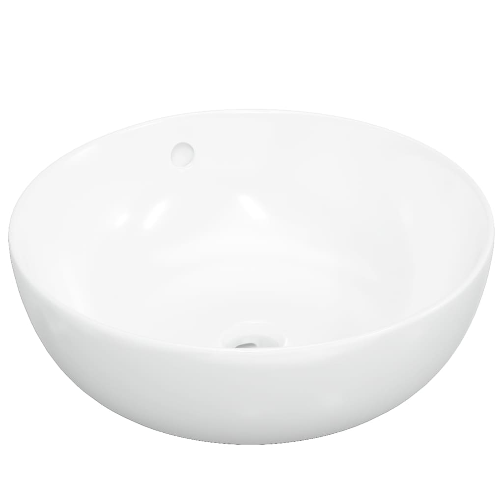 Bathroom sink, white, 44x17 cm, ceramic, round