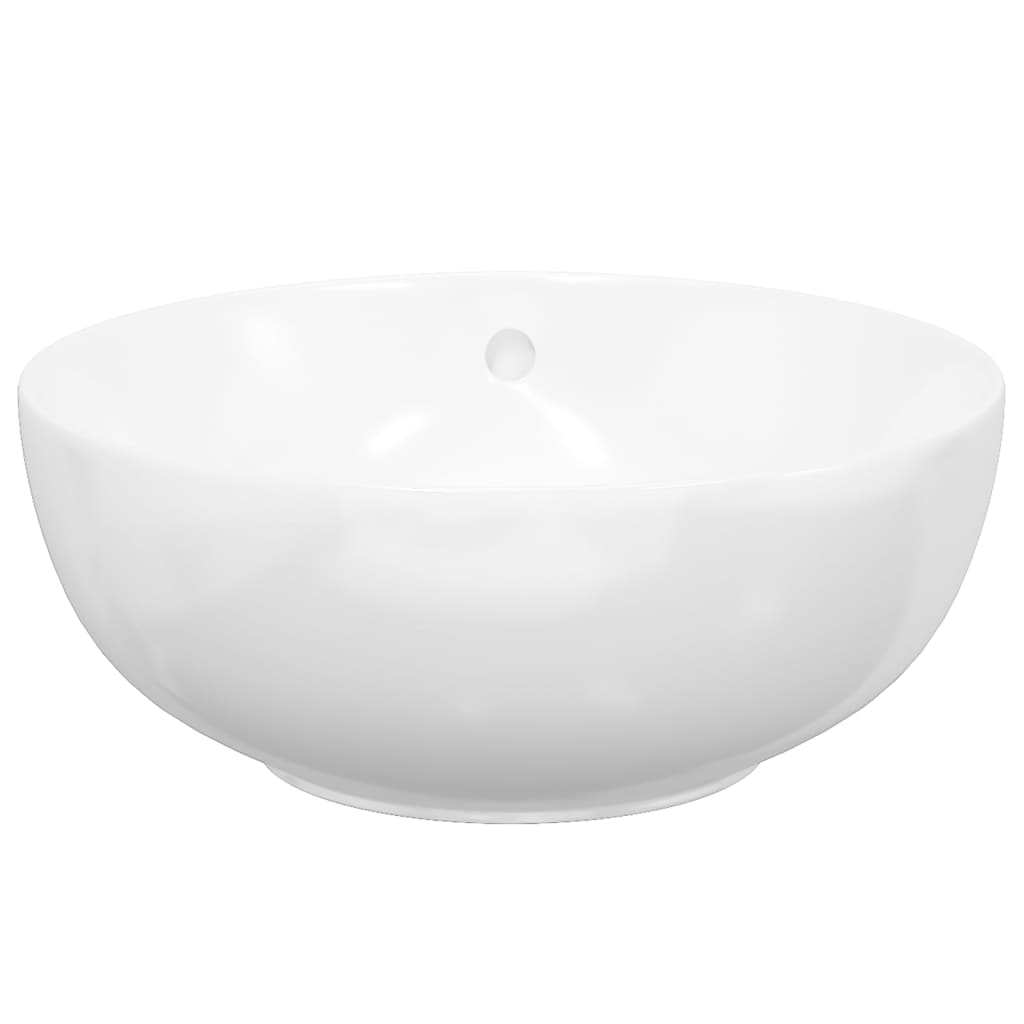 Bathroom sink, white, 44x17 cm, ceramic, round